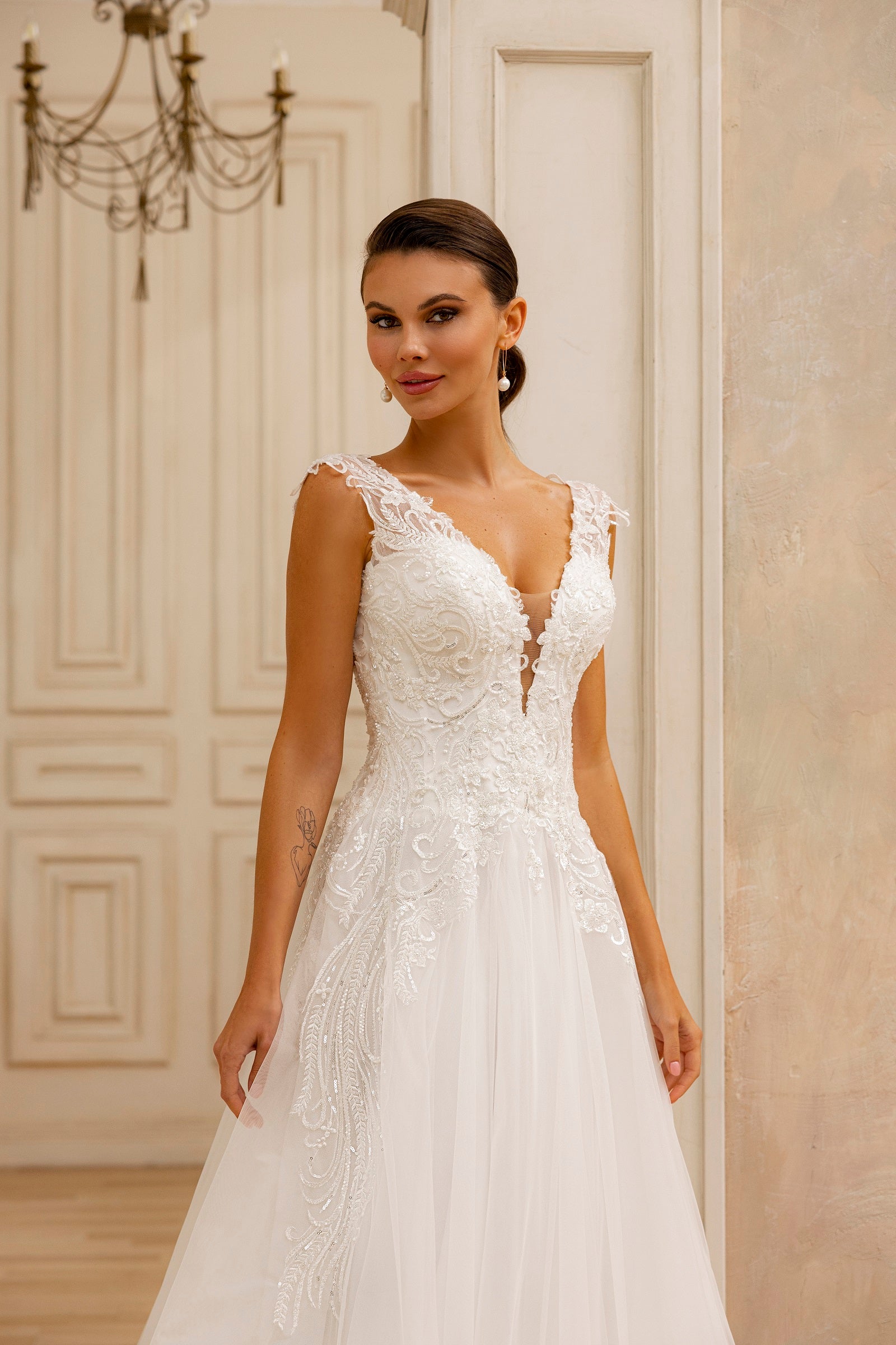 Robe de mariée Lady Di Bride 1233 – A-line en tulle, dentelle, laçage