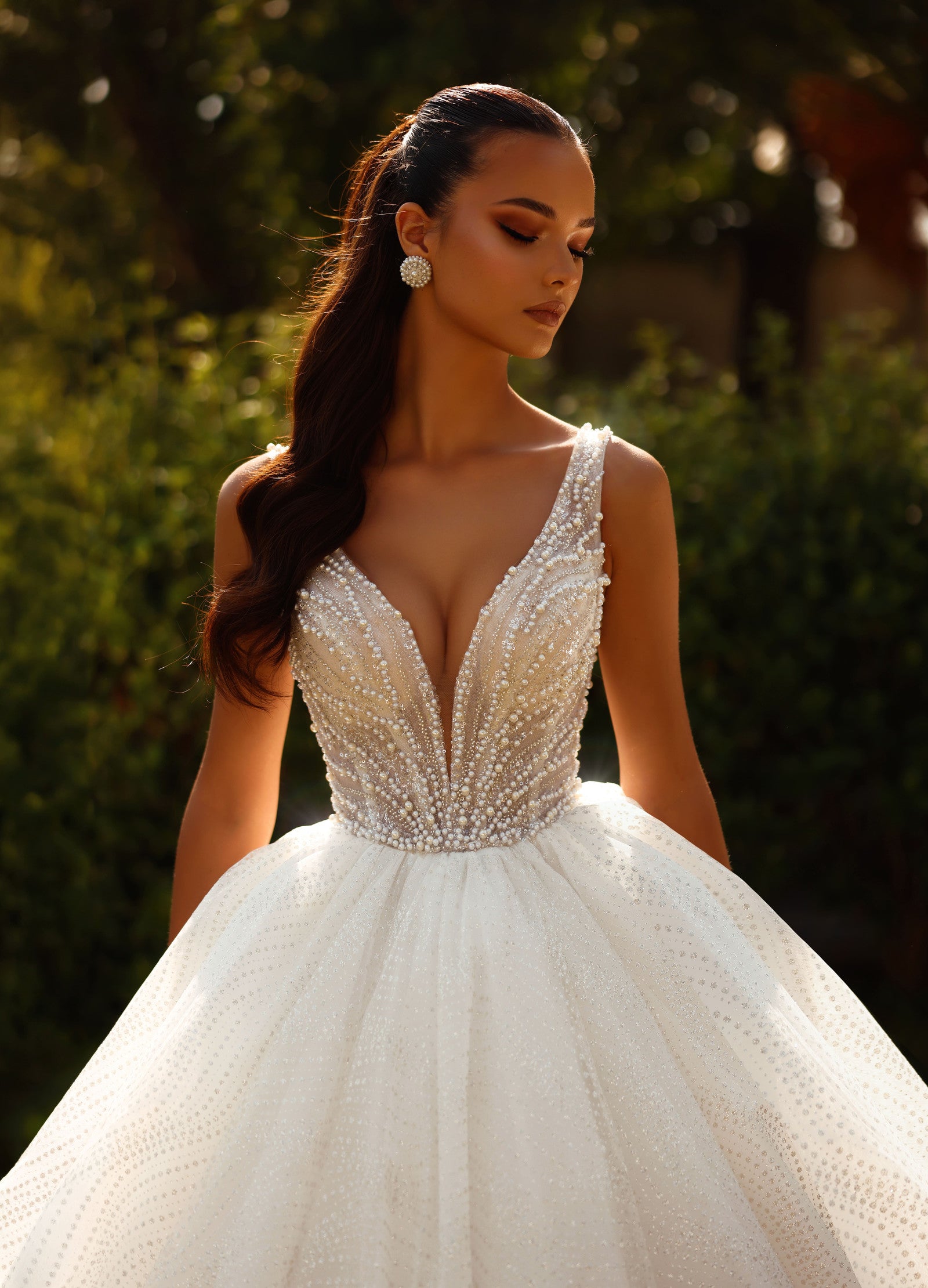 Robe de mariée Lady Di Bride 1514 – Princesse scintillante & décolleté profond