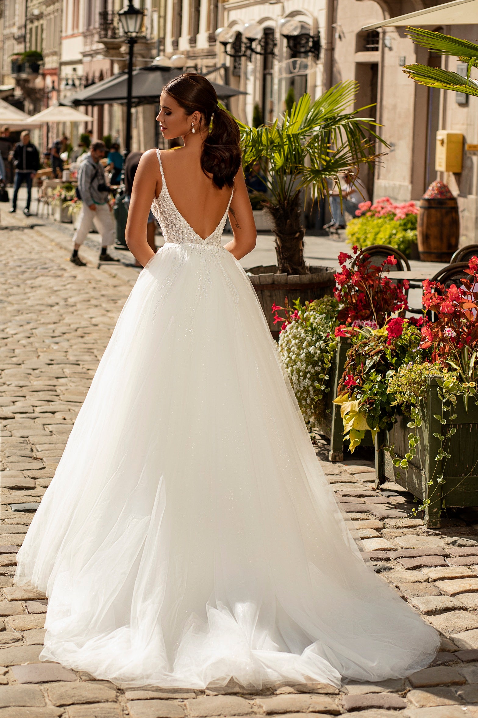 Robe de mariée Lady Di Bride 919 – Sirène élégante avec sur-jupe amovible scintillante