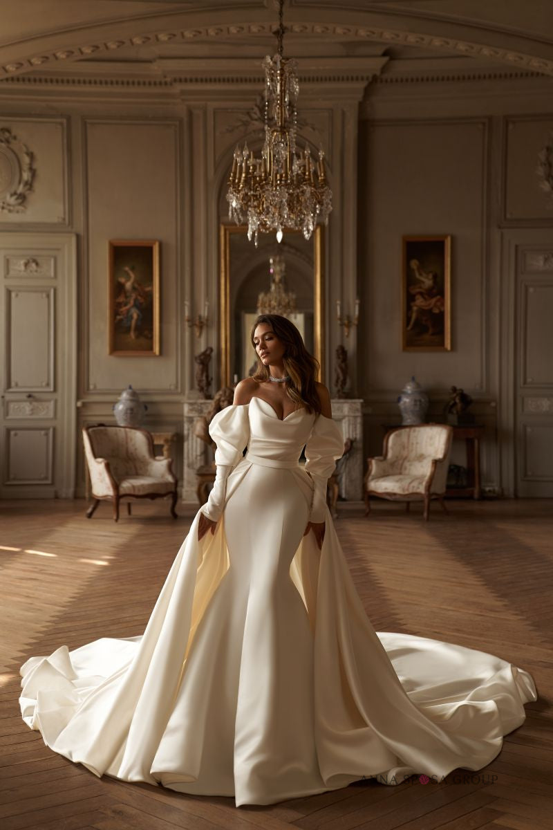 Robe de mariée Aliet – Robe sirène satin avec surjupe amovible | Anna Sposa