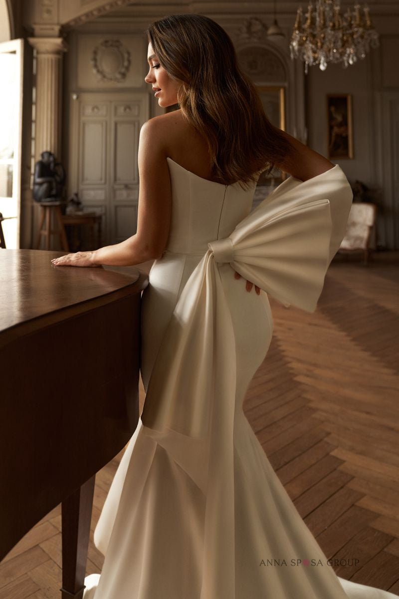 Robe de mariée Aliet – Robe sirène satin avec surjupe amovible | Anna Sposa