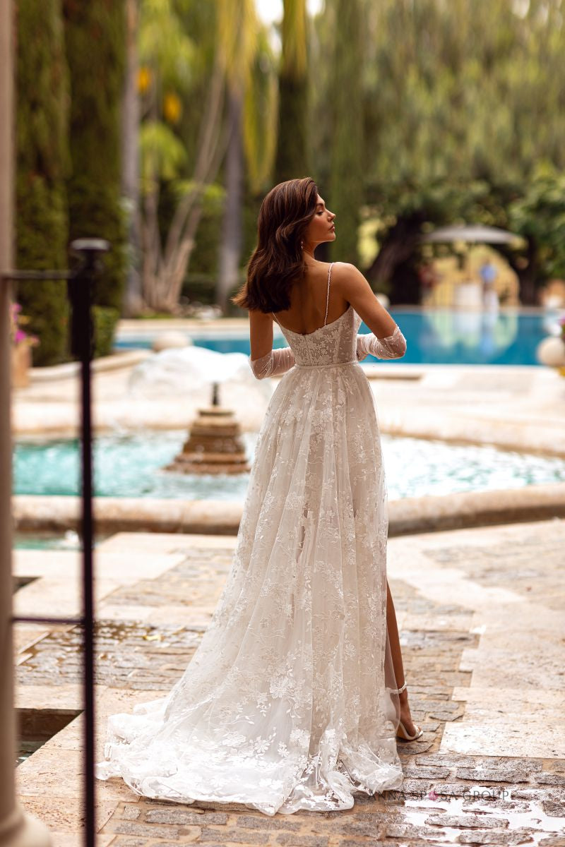 Robe de mariée Anna Sposa Anetta – Robe courte transformable avec jupe longue amovible et gants