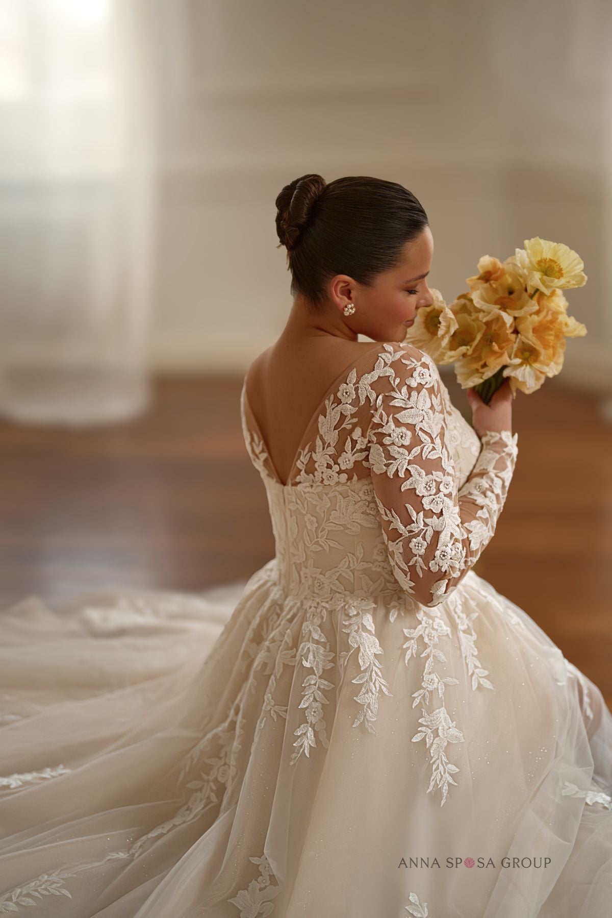 Robe de mariée Anna Sposa Astonia – Élégance florale en dentelle et tulle