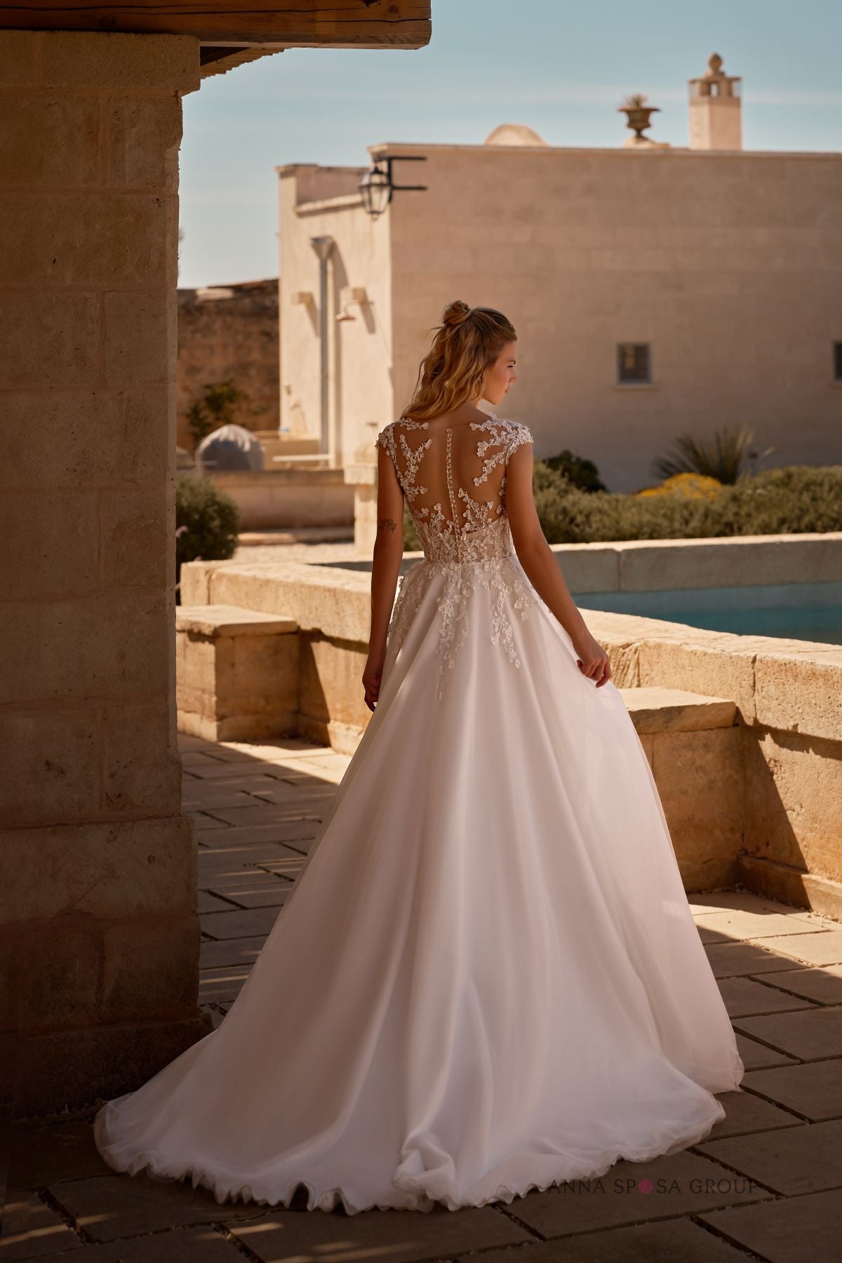 Robe de mariée Belmont – A-line tulle dentelle 3D & silhouette romantique