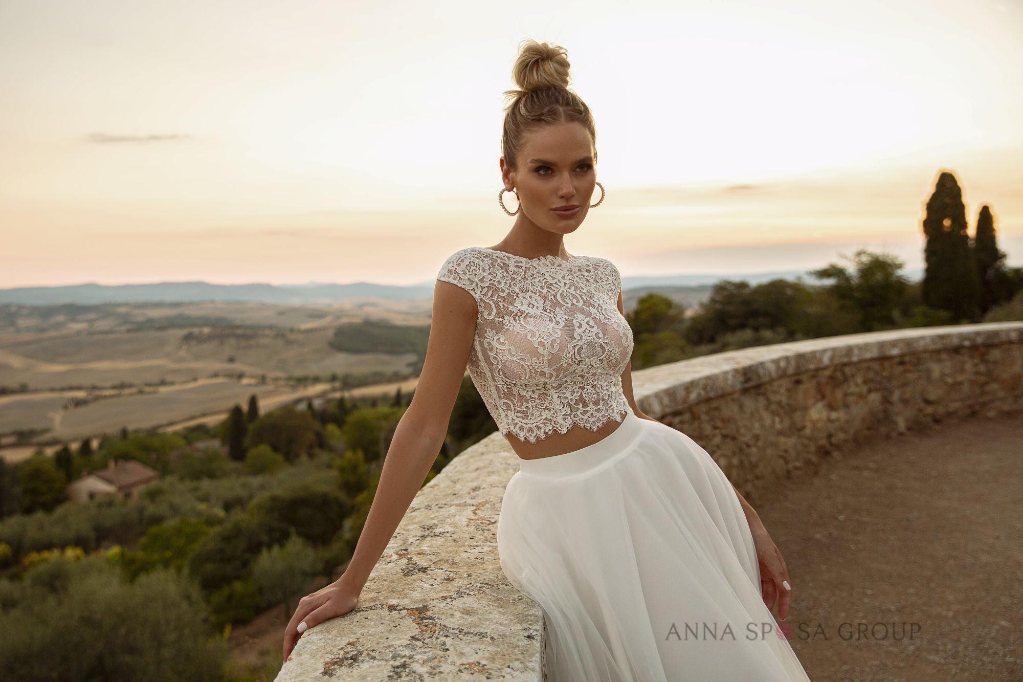 Robe de mariée La Petra Felissy – Ensemble deux pièces ivoire en dentelle et tulle aérien