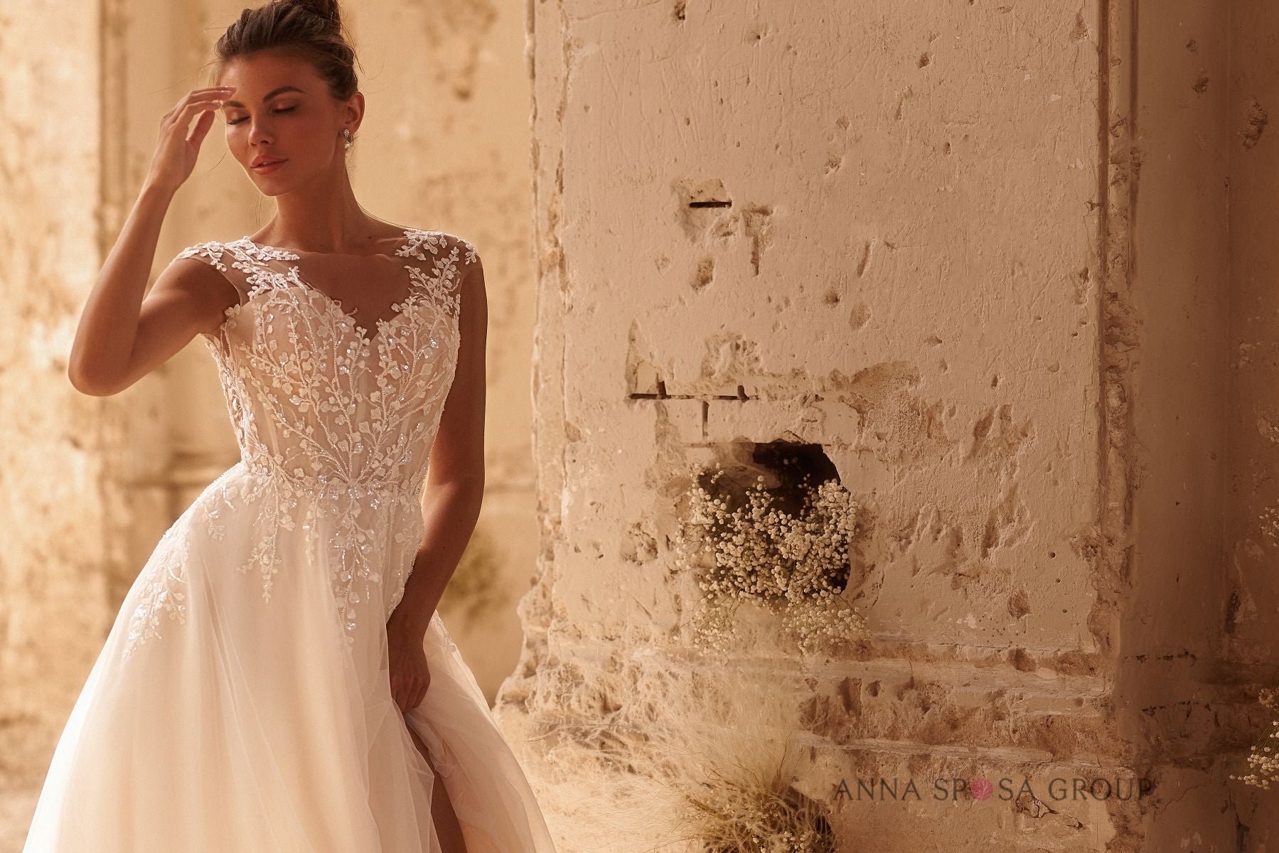 Hochzeitskleid aus Louisiana – Voluminöses Kleid aus besticktem Tüll