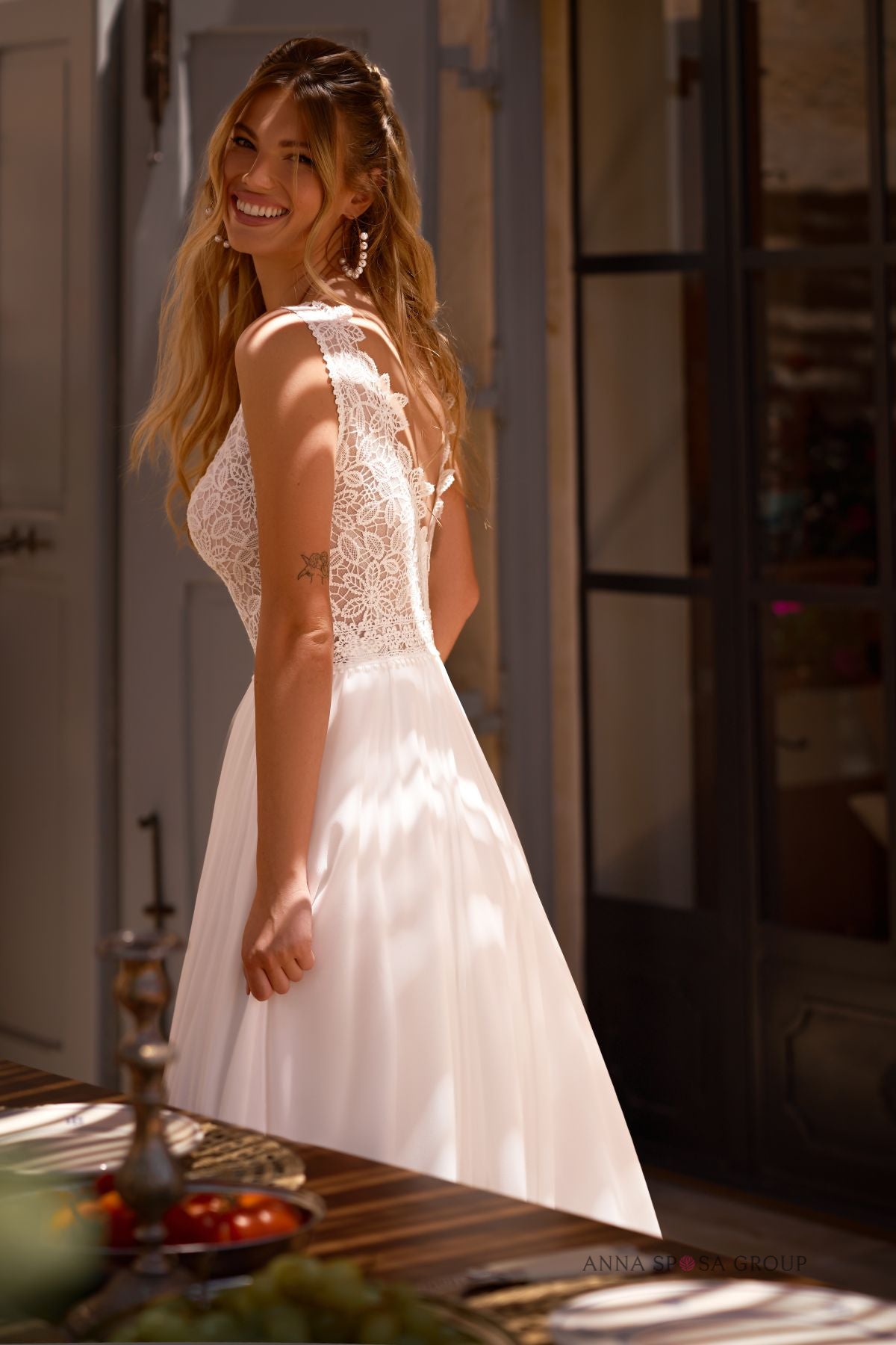Robe de mariée Phlox – Boheme dentelle et jupe fluide en tulle