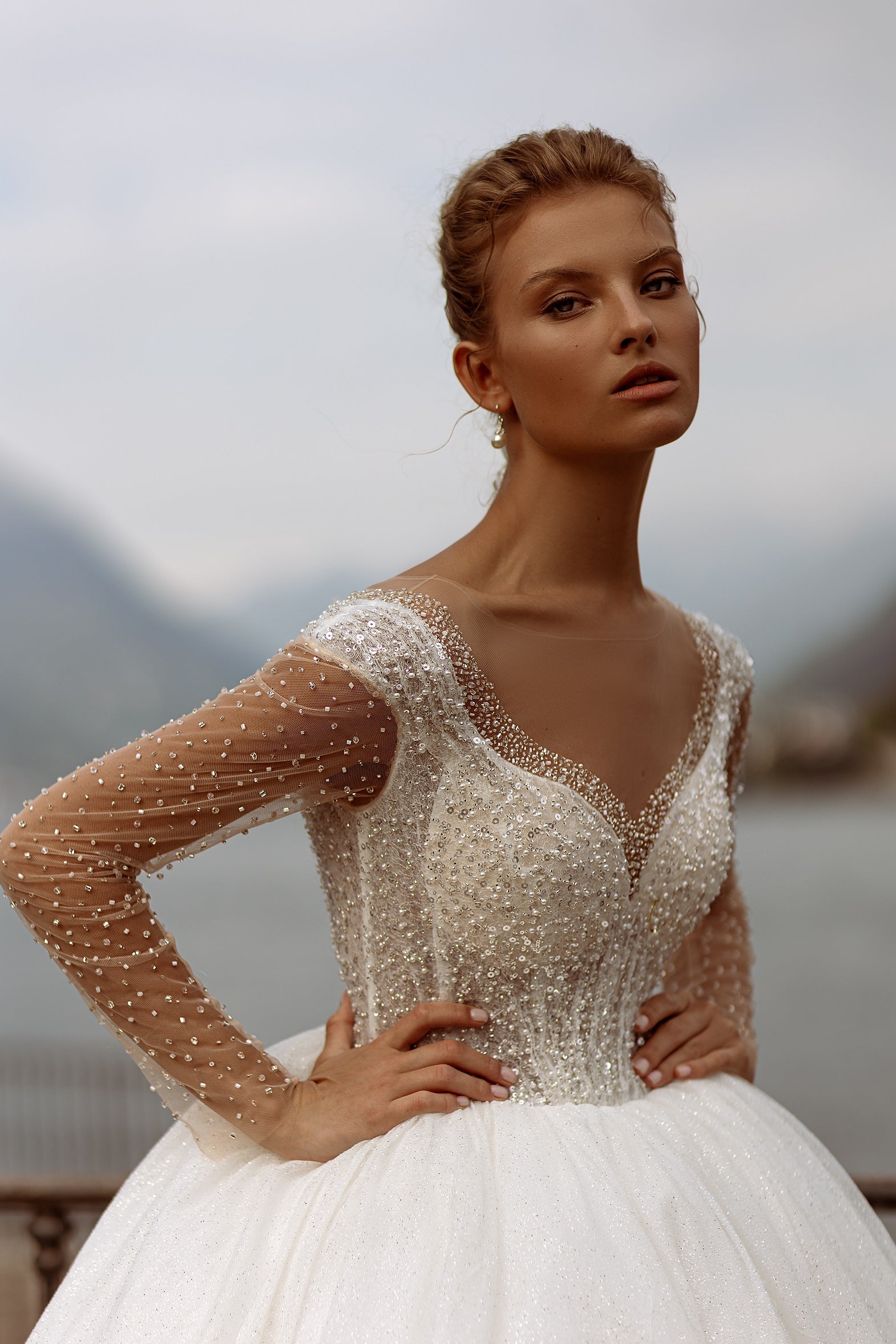 Robe de mariée Lady Di Bride 1029 – Bustier perlé et jupe princesse scintillante
