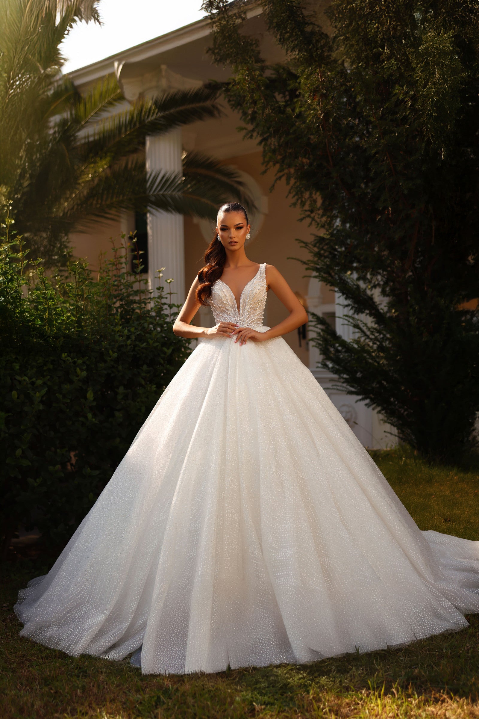 Robe de mariée Lady Di Bride 1514 – Princesse scintillante & décolleté profond