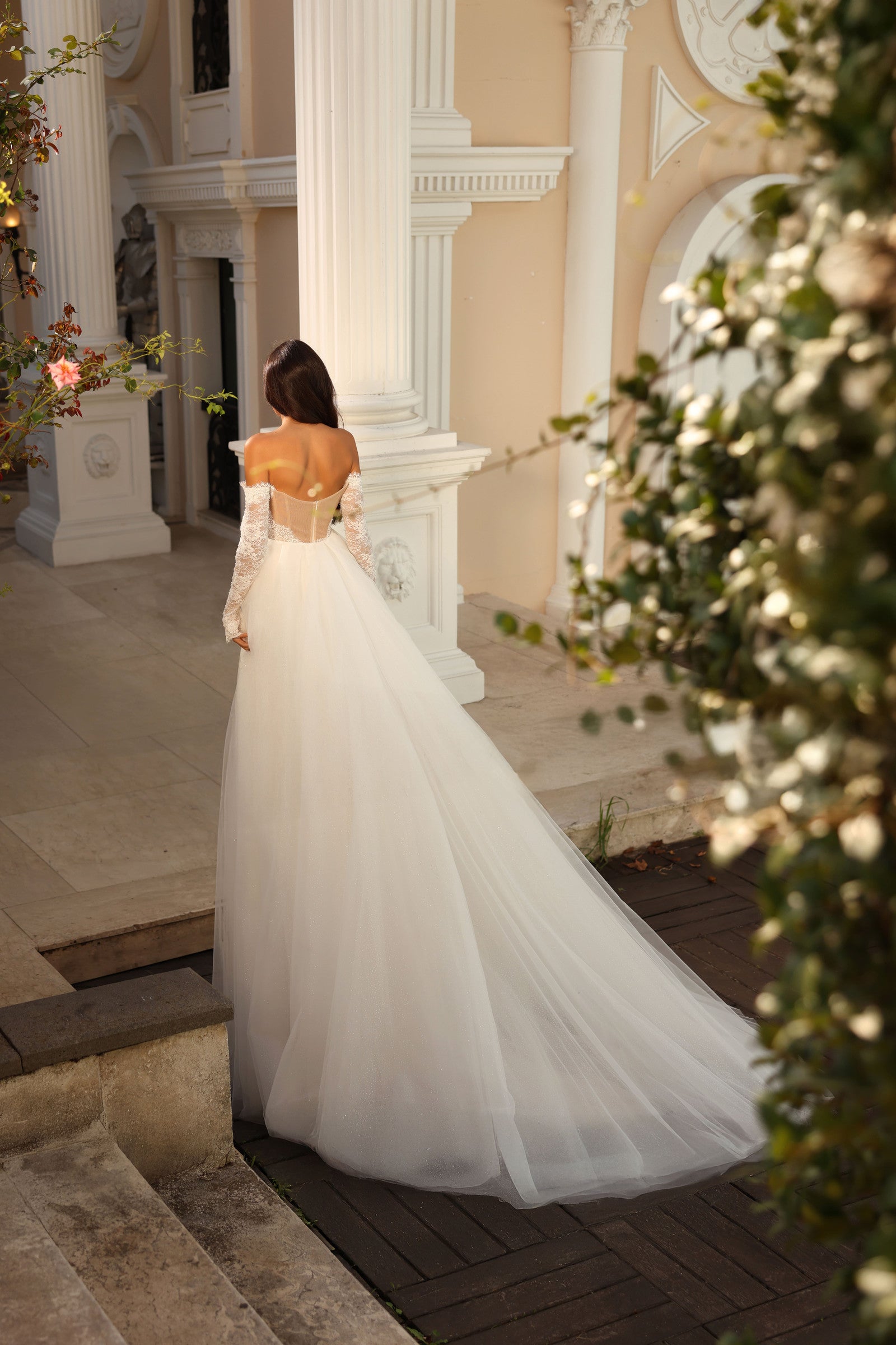 Robe de mariée Lady Di Bride 1515 – Sirène en dentelle scintillante & sur-jupe amovible
