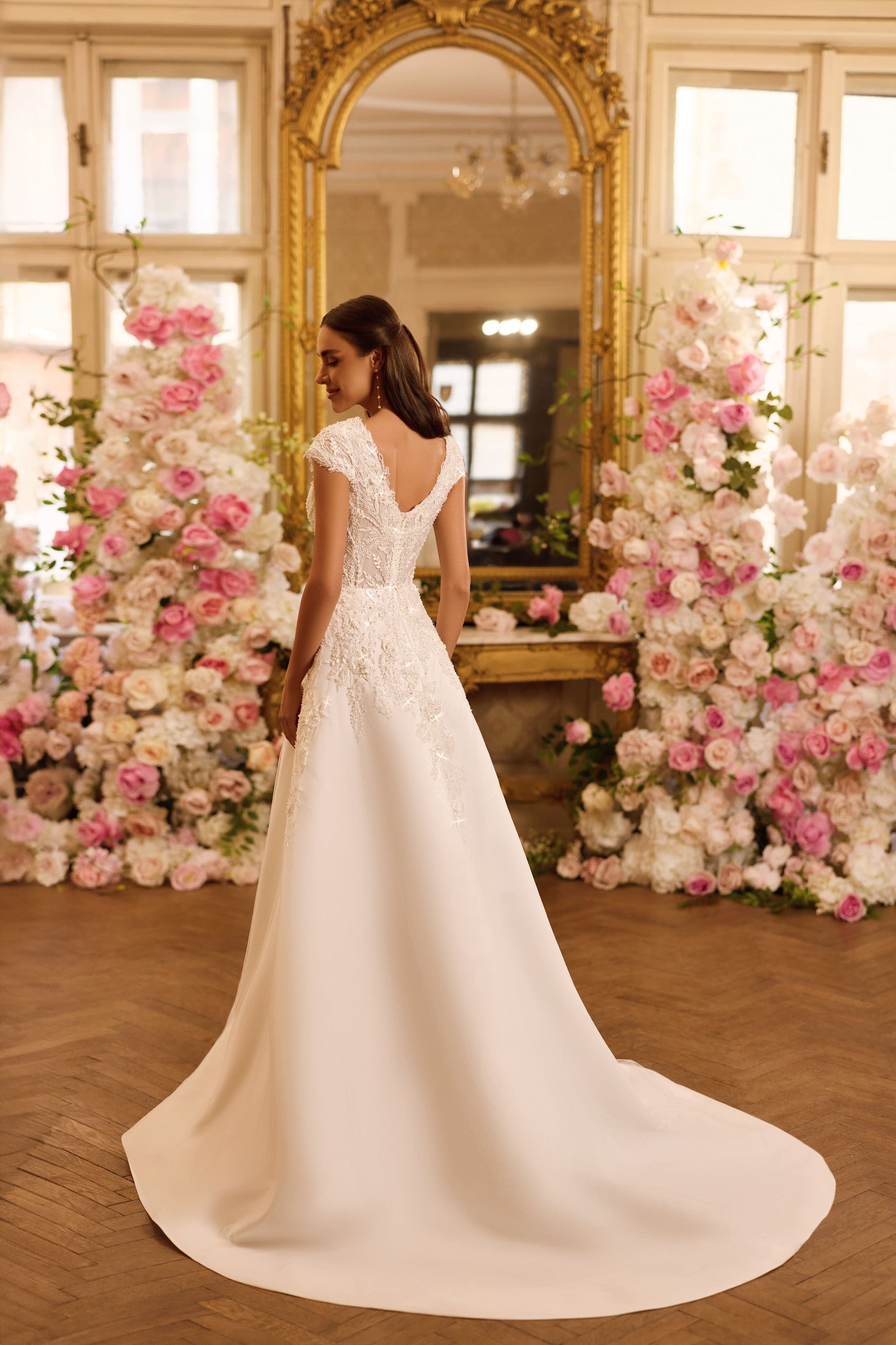 Robe de mariée Lady Di Bride 1629 – Corsage en dentelle et jupe fluide en satin