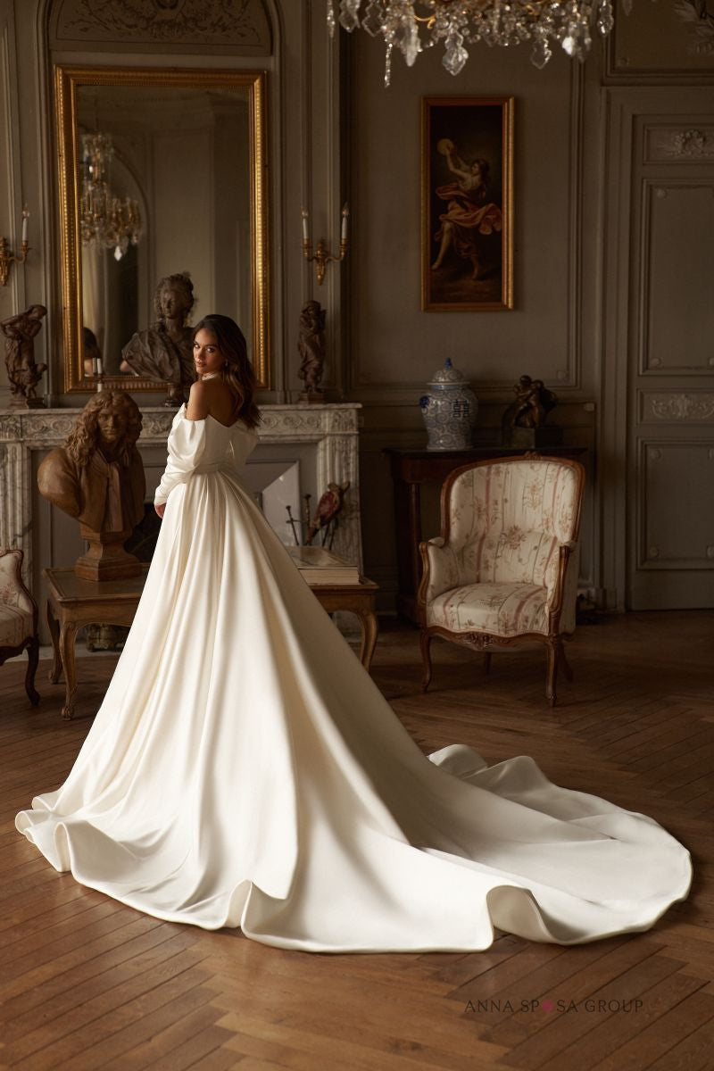 Robe de mariée Aliet – Robe sirène satin avec surjupe amovible | Anna Sposa