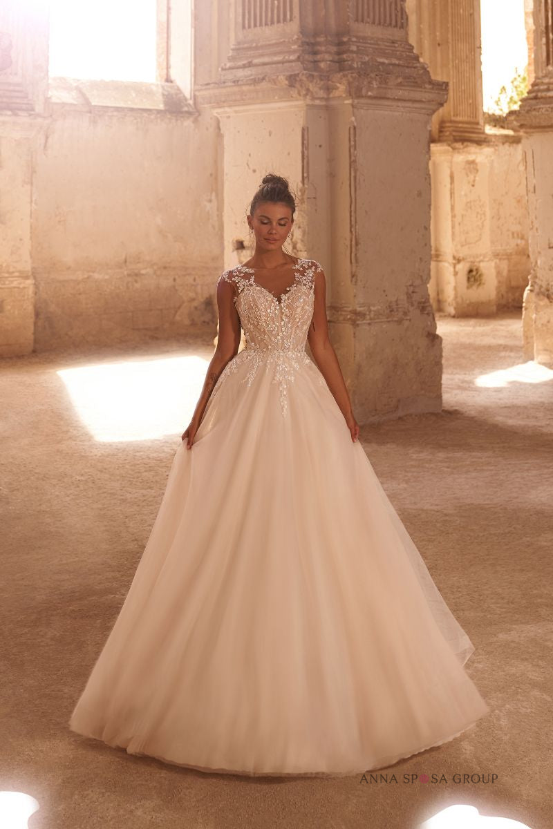 Hochzeitskleid aus Louisiana – Voluminöses Kleid aus besticktem Tüll