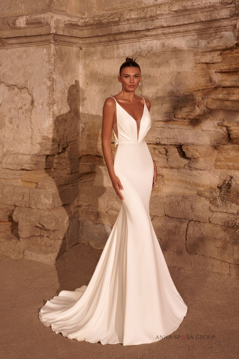 Robe de mariée Marro – Robe sirène minimaliste en satin