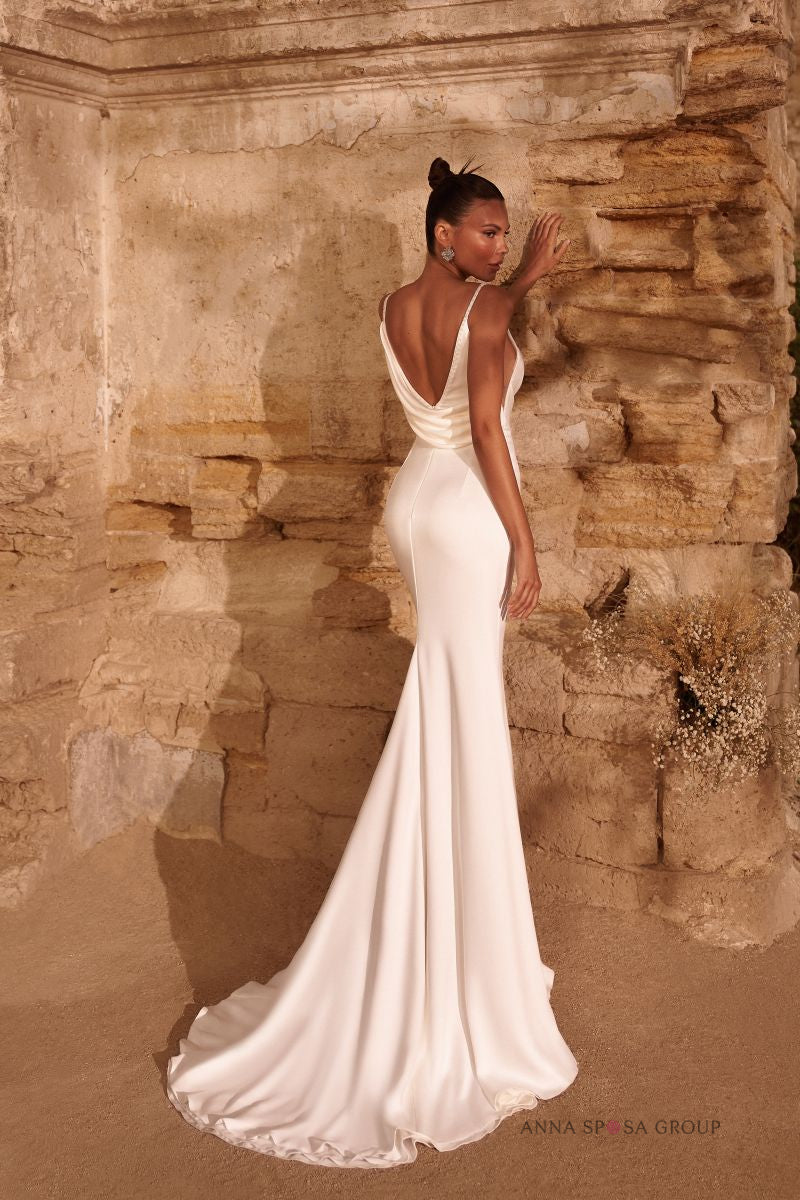 Robe de mariée Marro – Robe sirène minimaliste en satin