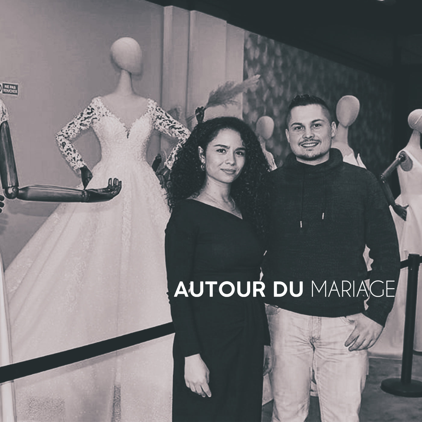 Geoffrey et Aurélie, fondateurs d'Autour du Mariage, créateurs de robes de mariée haut de gamme